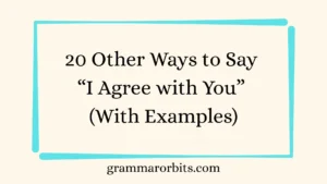 Other Ways to Say “I Agree with You”