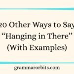 Other Ways to Say ‘‘Hanging in There’’