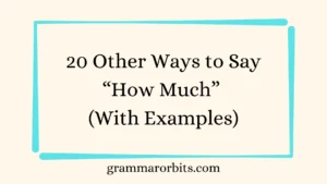 Other Ways to Say “How Much”