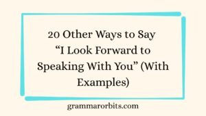 Other Ways to Say “I Look Forward to Speaking With You”