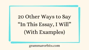 Other Ways to Say “In This Essay, I Will”