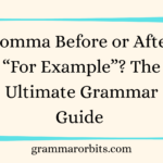 Comma Before or After “For Example”