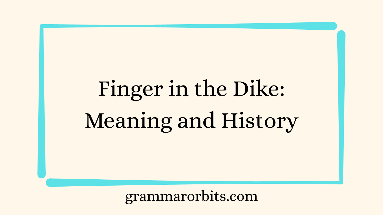 Finger in the Dike