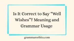 Is It Correct to Say “Well Wishes”