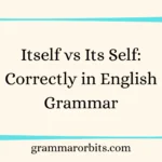 Itself vs Its Self