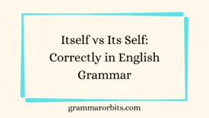 Itself vs Its Self