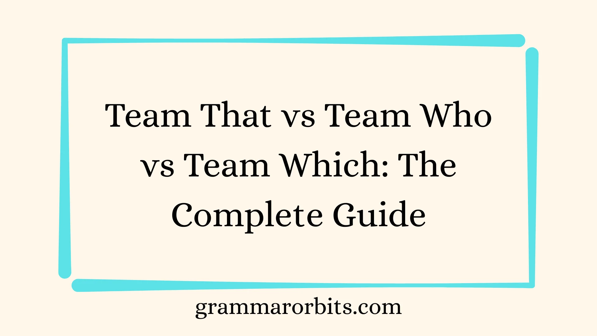 Team That vs Team Who vs Team Which