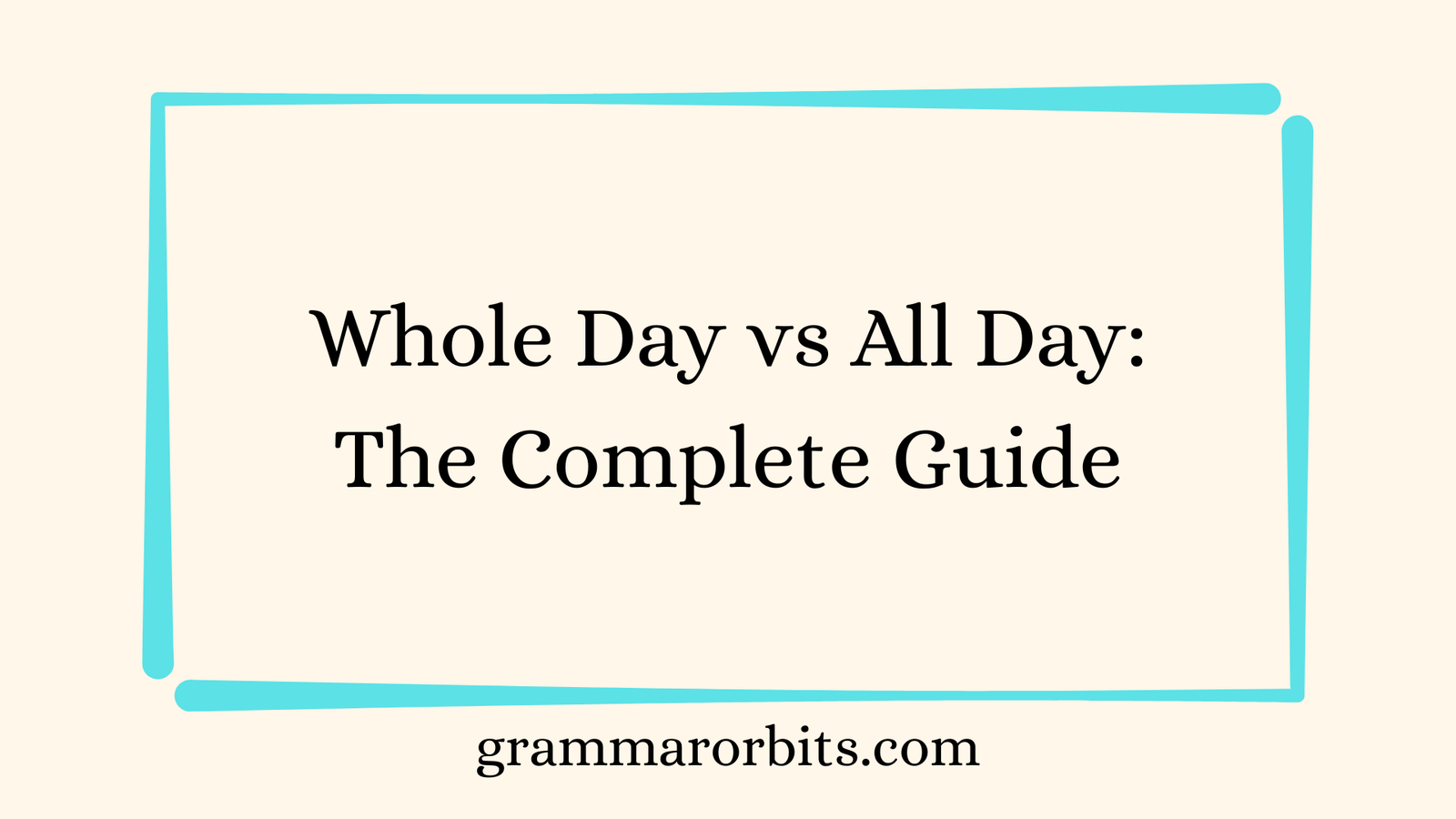 Whole Day vs All Day