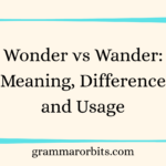 Wonder vs Wander