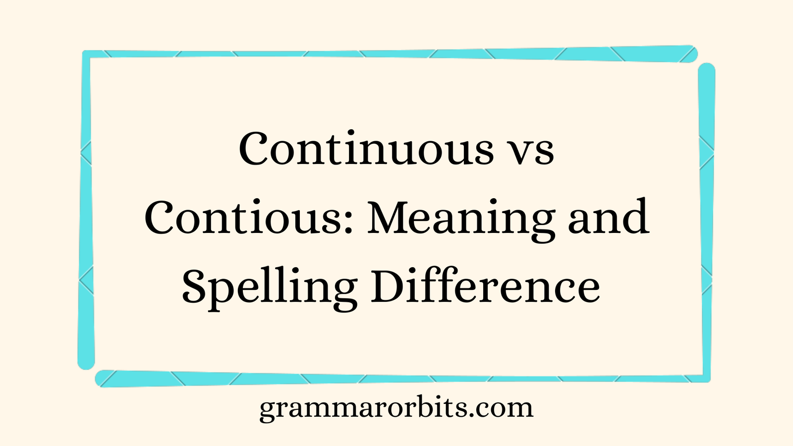 Continuous vs Contious