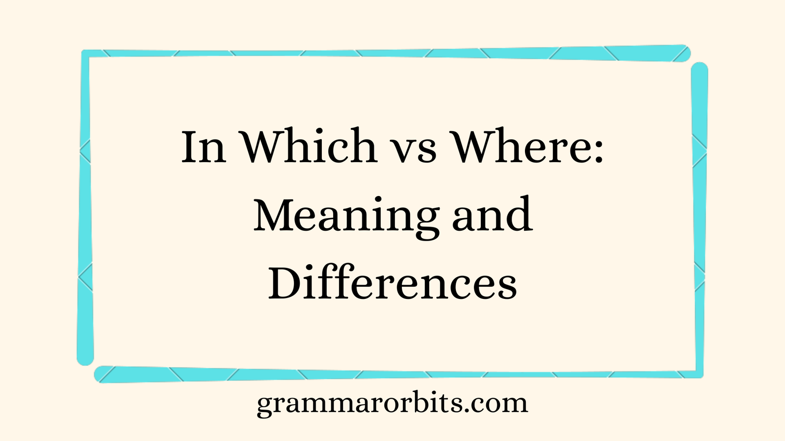 In Which vs Where