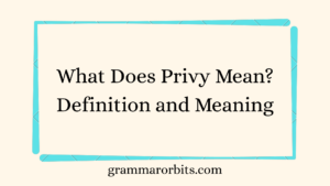 What Does Privy Mean