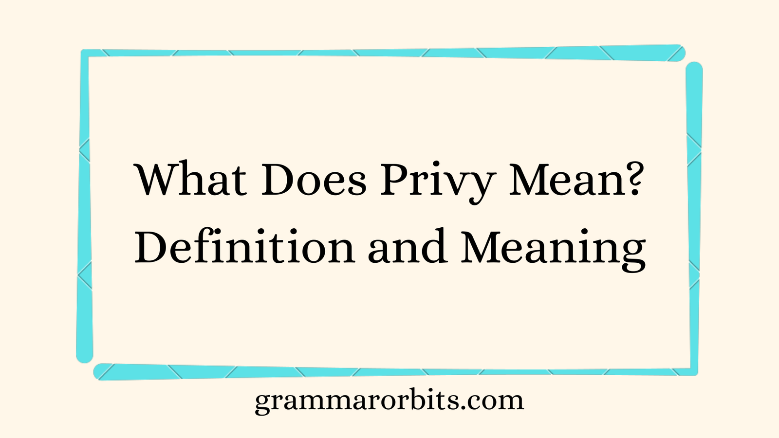What Does Privy Mean