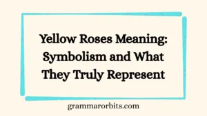 Yellow Roses Meaning